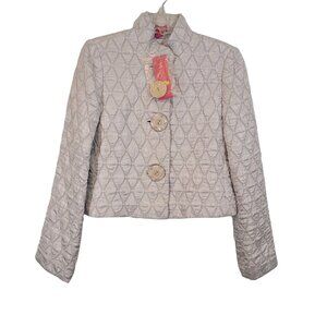 NWT EYE Brand Quilted Button Up Jacket Color Stone Made in the USA‎ ~$350 Retail